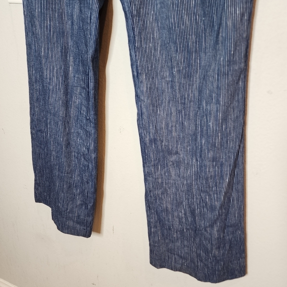 NYDJ Linen Blend Blue Stripe Pants Lift×Tuck Women's Size 16 - Picture 7 of 16